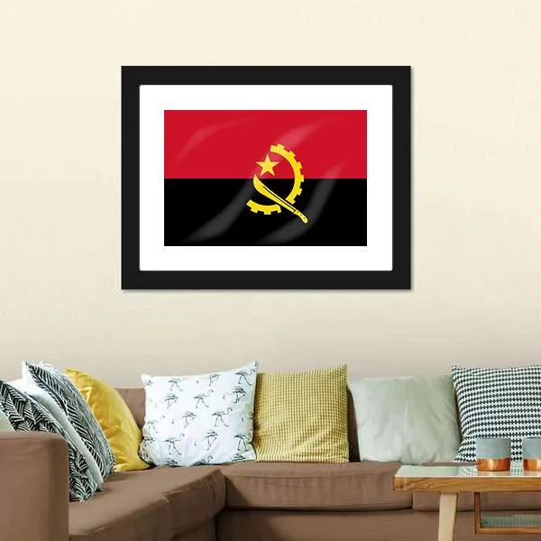 Flag Of Angola Canvas Wall Art