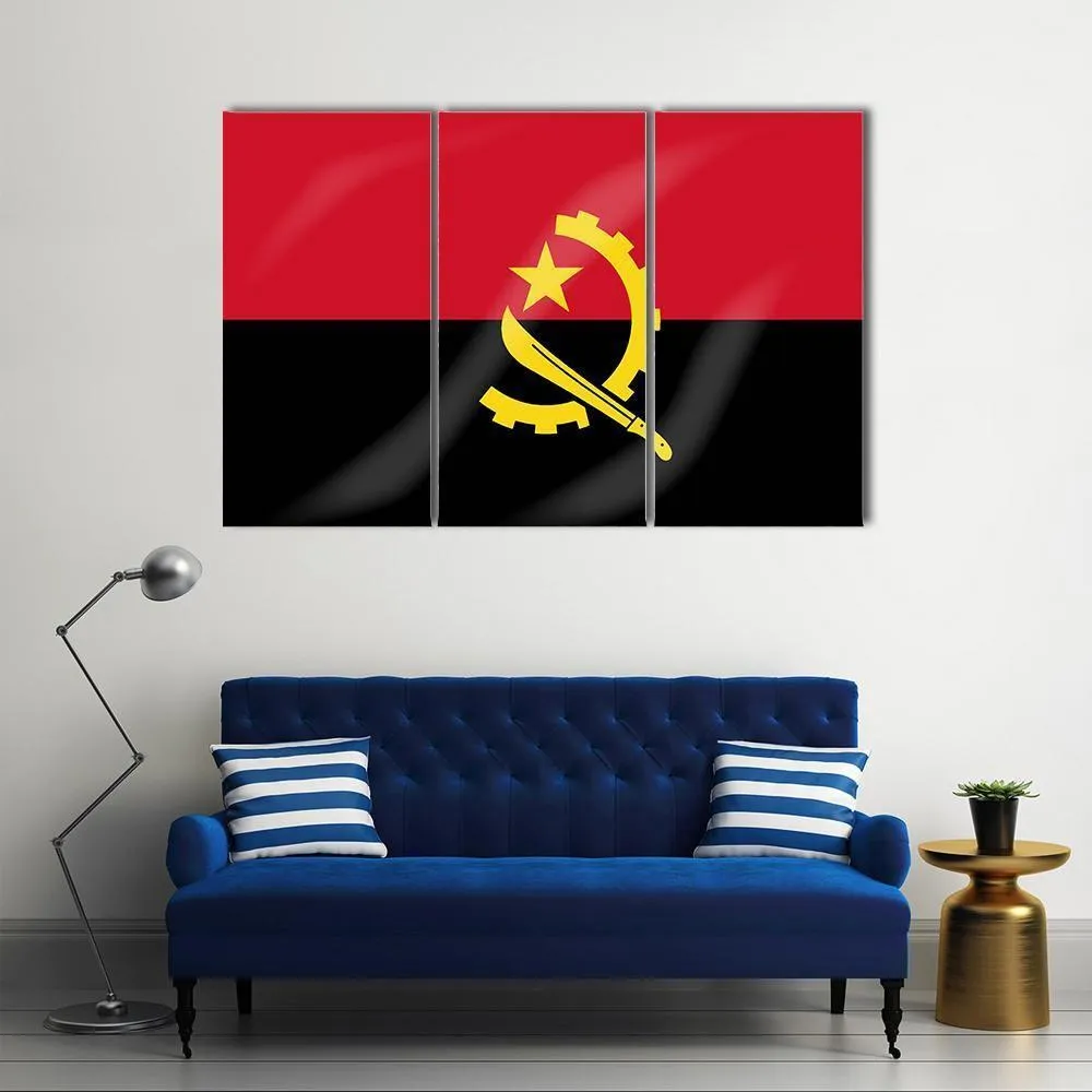 Flag Of Angola Canvas Wall Art