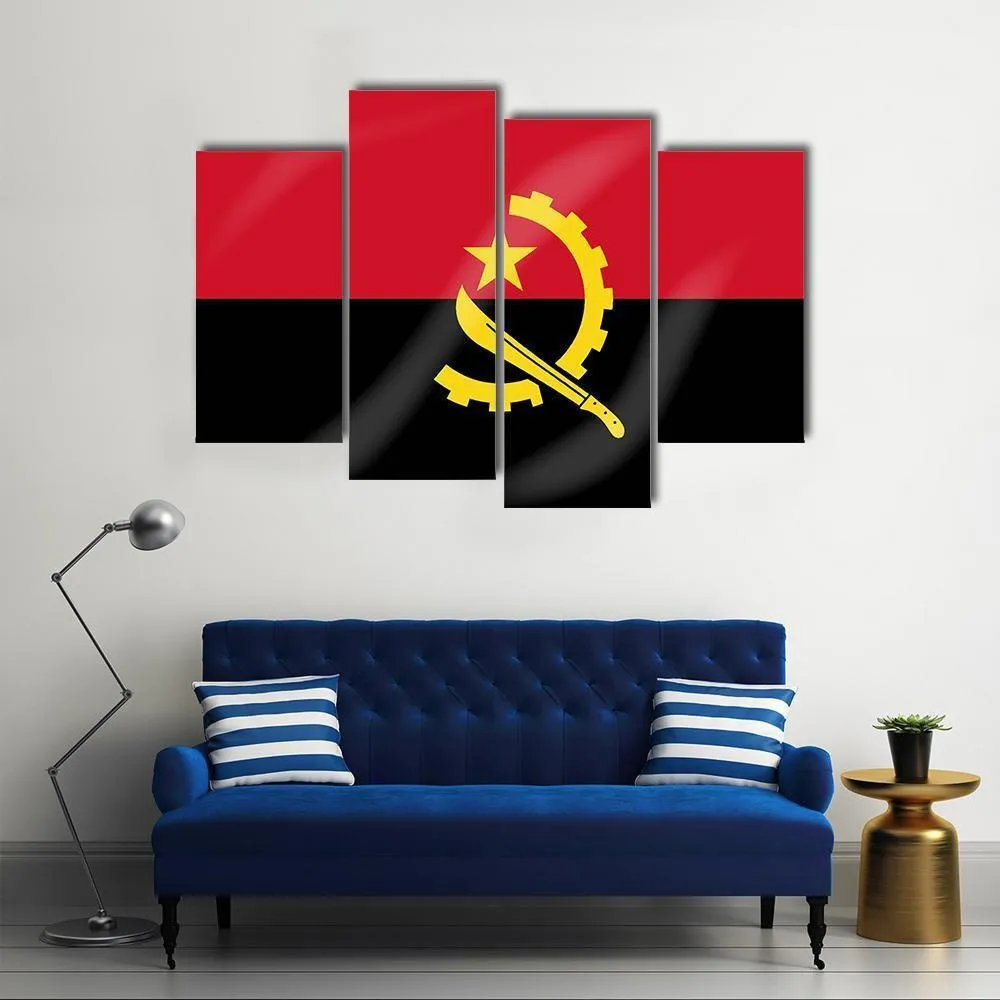 Flag Of Angola Canvas Wall Art