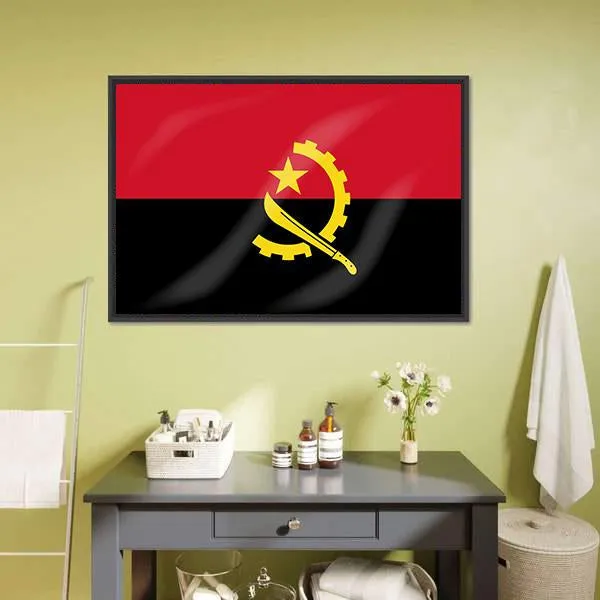 Flag Of Angola Canvas Wall Art