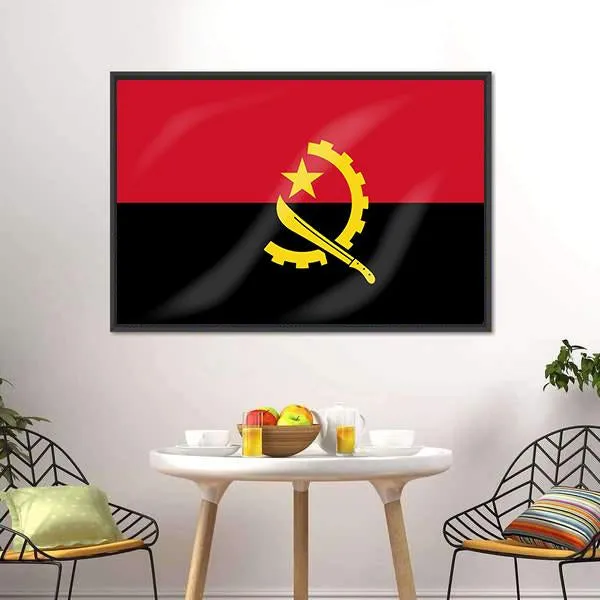 Flag Of Angola Canvas Wall Art