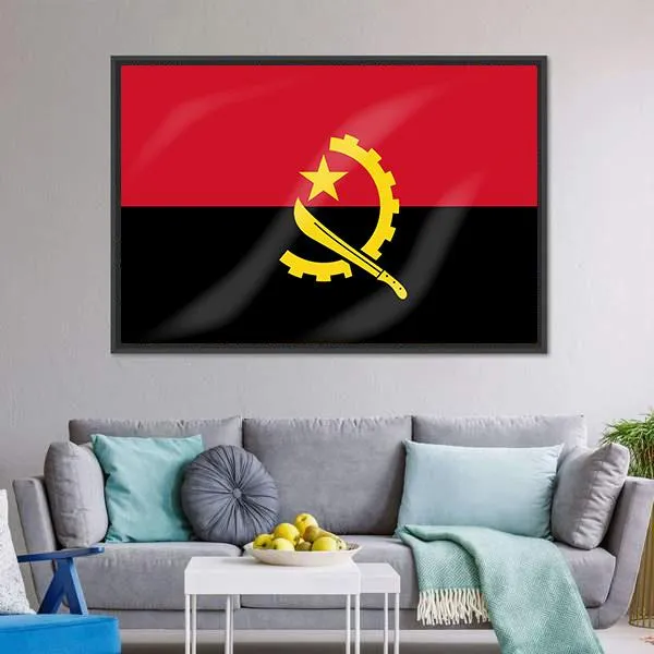 Flag Of Angola Canvas Wall Art