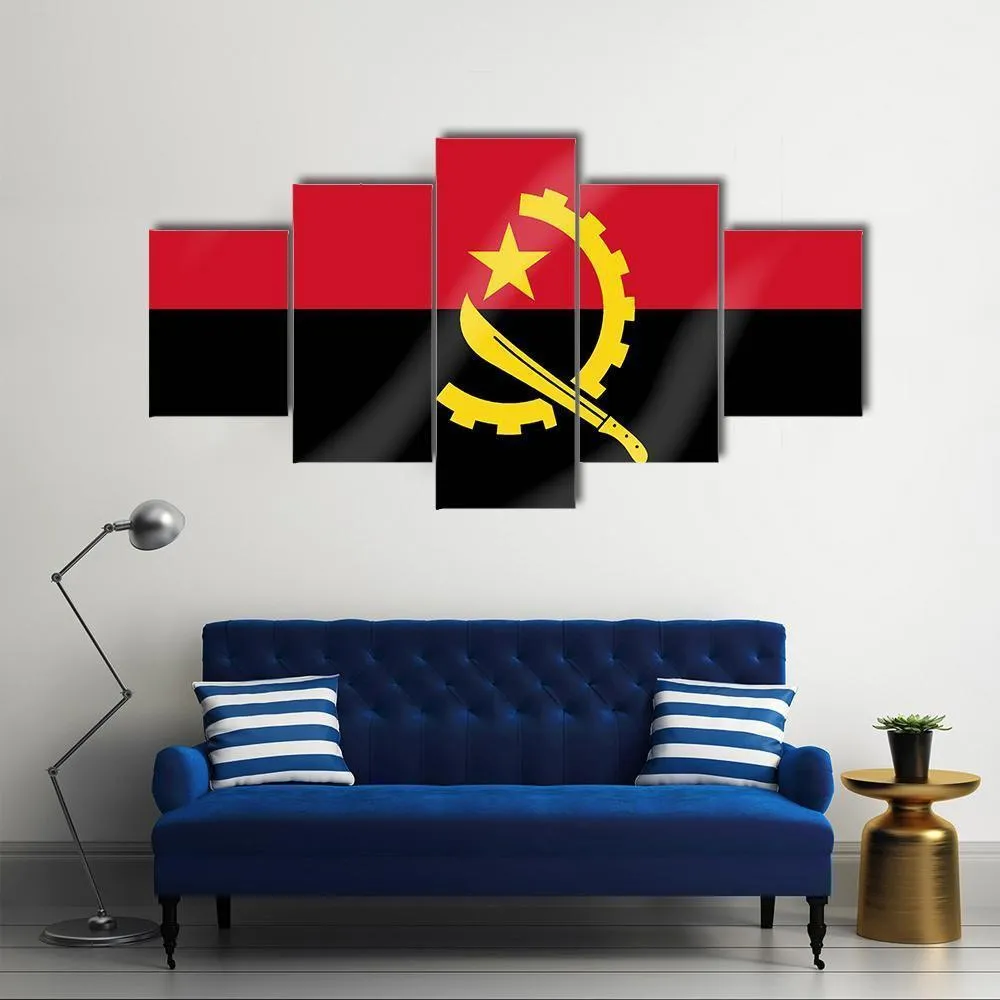 Flag Of Angola Canvas Wall Art