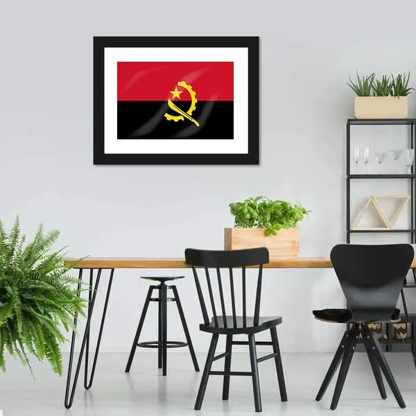 Flag Of Angola Canvas Wall Art