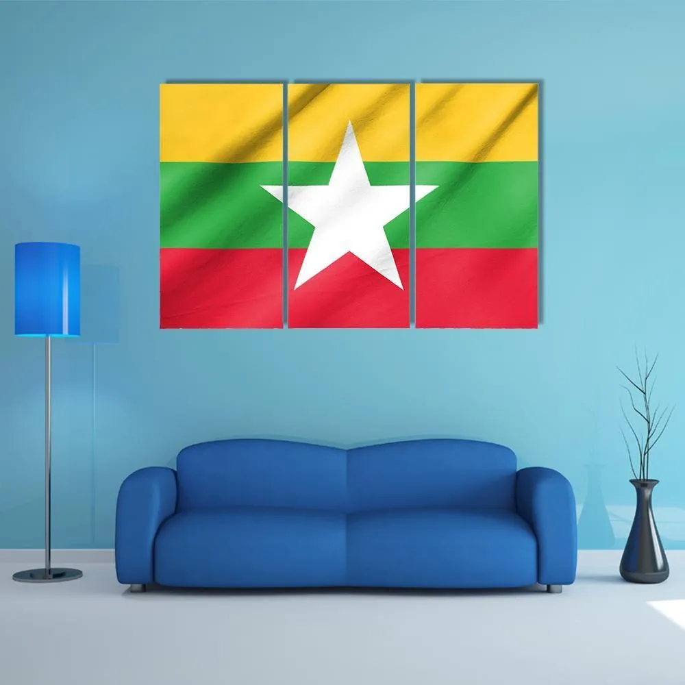 Flag Of Myanmar Canvas Wall Art