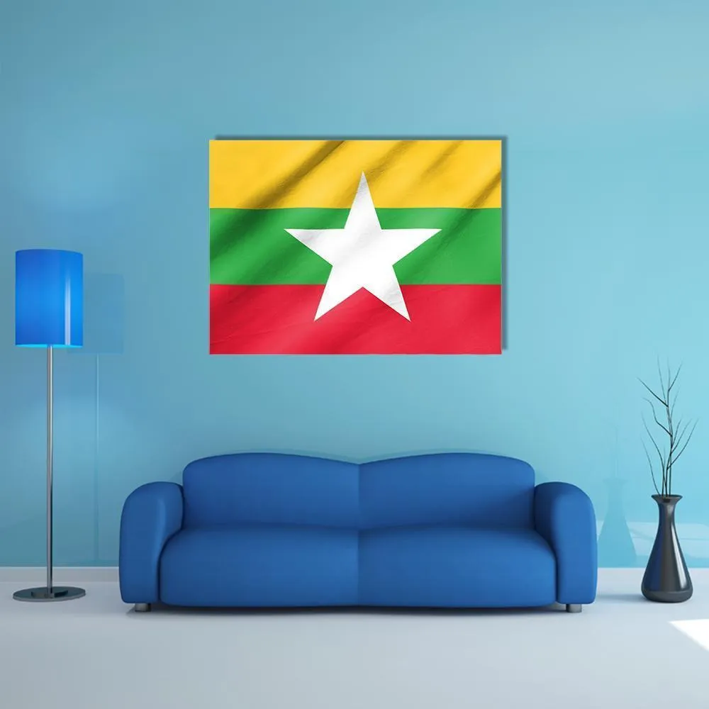 Flag Of Myanmar Canvas Wall Art