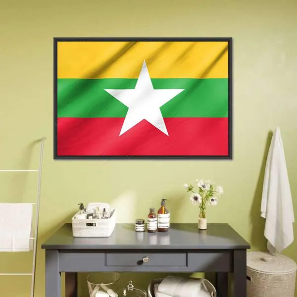 Flag Of Myanmar Canvas Wall Art