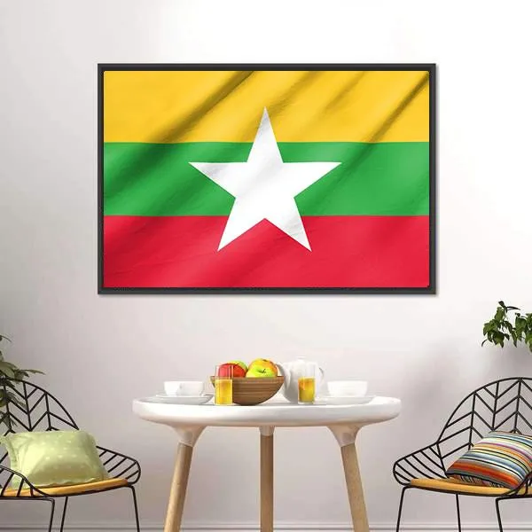 Flag Of Myanmar Canvas Wall Art