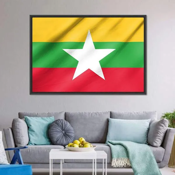 Flag Of Myanmar Canvas Wall Art