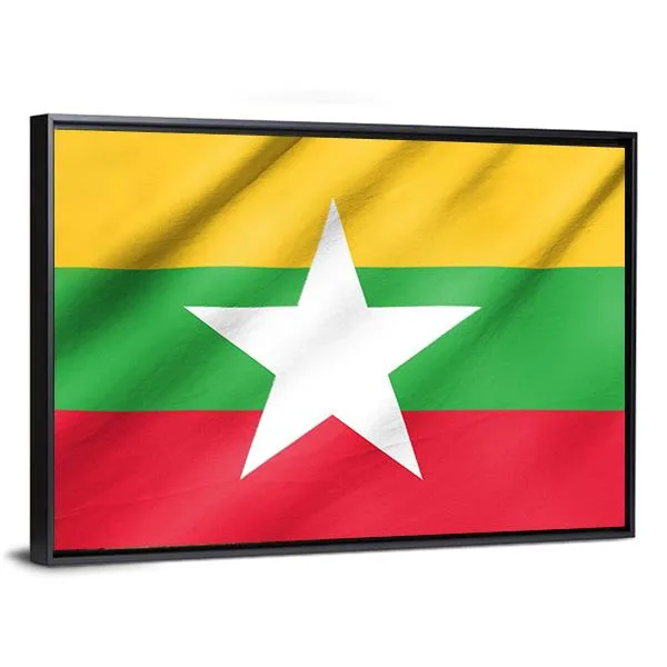 Flag Of Myanmar Canvas Wall Art