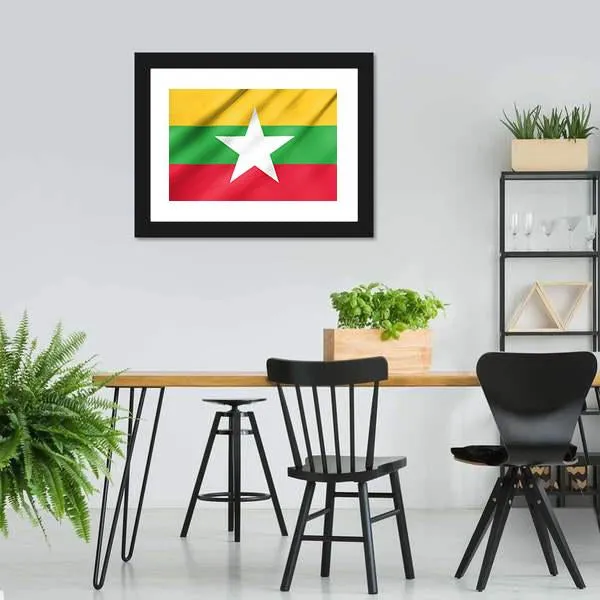 Flag Of Myanmar Canvas Wall Art