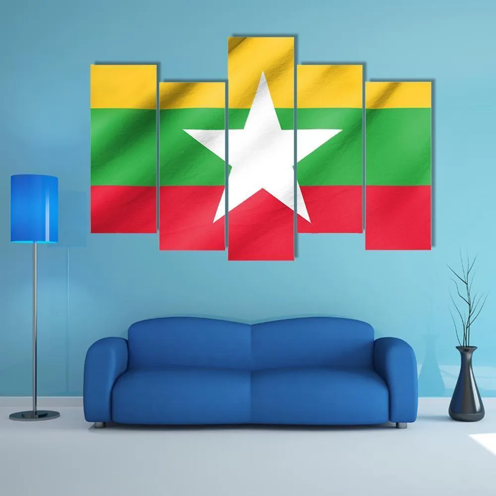 Flag Of Myanmar Canvas Wall Art