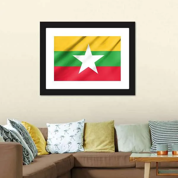 Flag Of Myanmar Canvas Wall Art