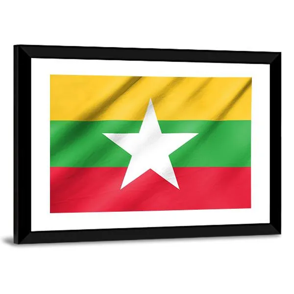 Flag Of Myanmar Canvas Wall Art