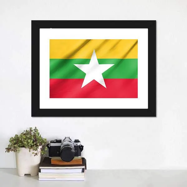 Flag Of Myanmar Canvas Wall Art