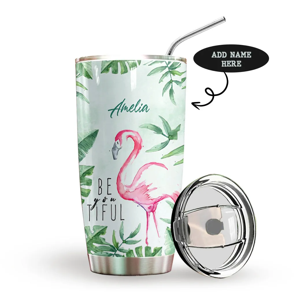 Flamingo Beautiful Personalized Tumbler