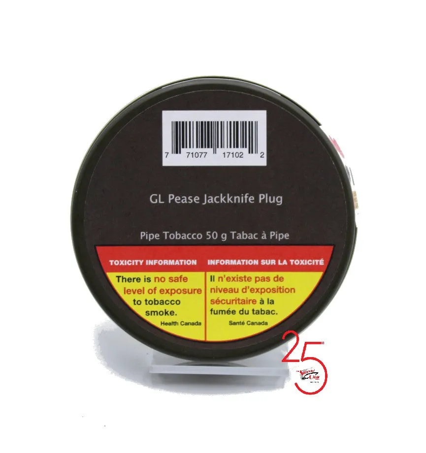 G.L. Pease Jackknife Plug 50g Pipe Tobacco