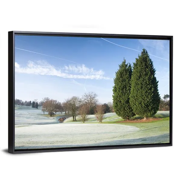 Golf Course Drapped In Winter Canvas Wall Art