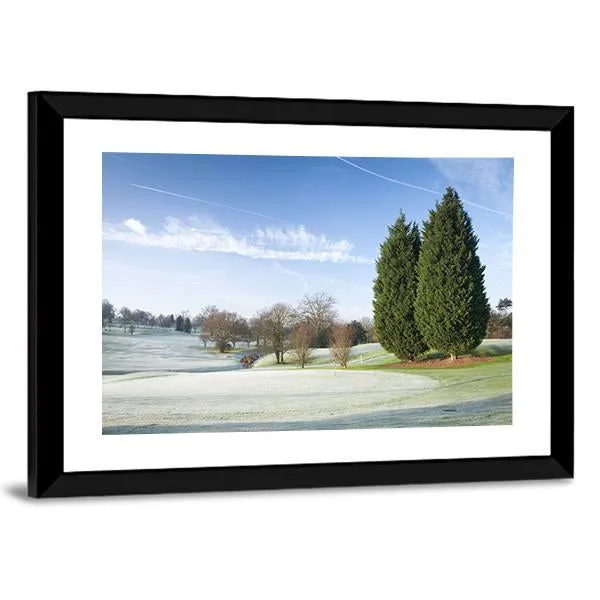 Golf Course Drapped In Winter Canvas Wall Art