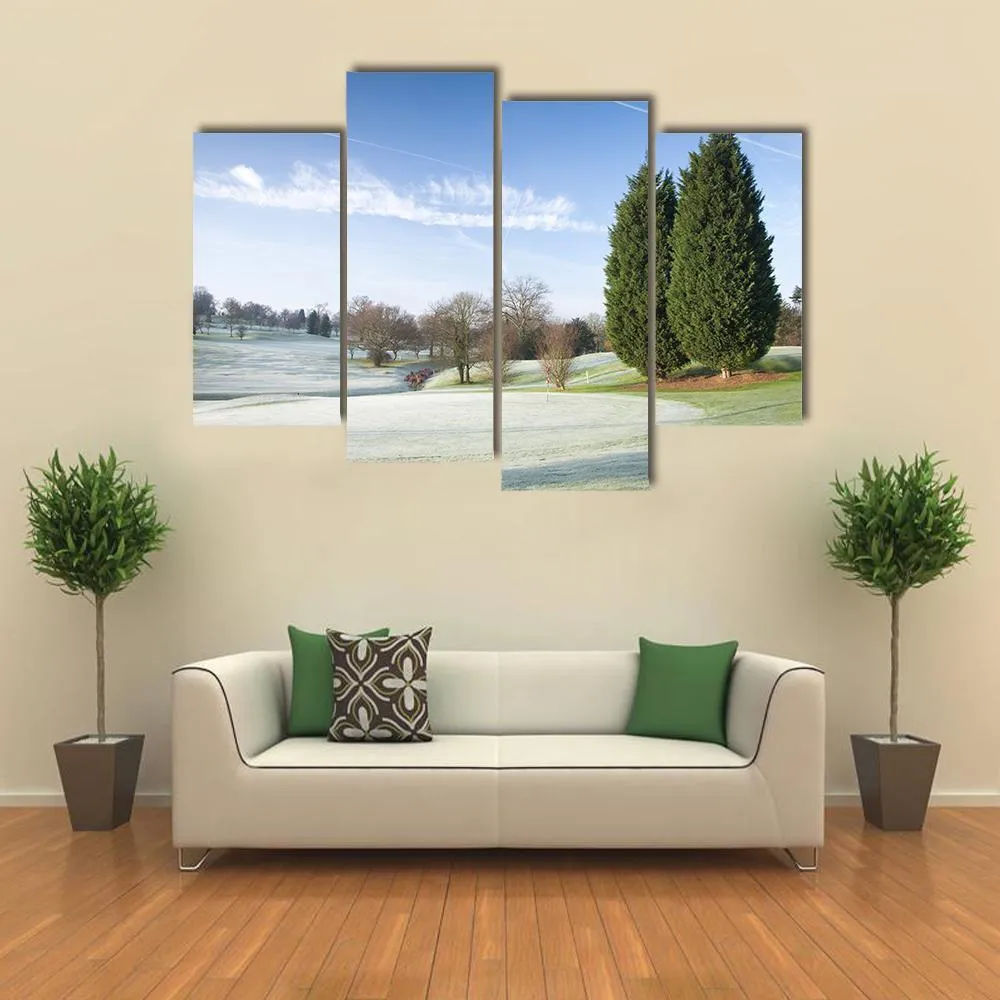 Golf Course Drapped In Winter Canvas Wall Art