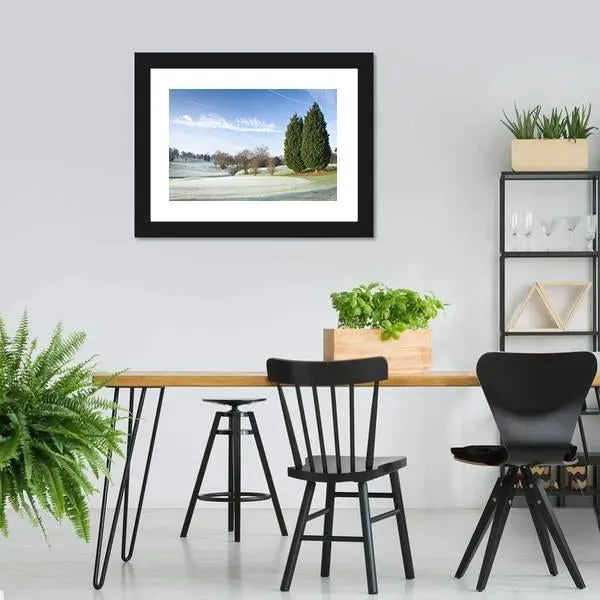 Golf Course Drapped In Winter Canvas Wall Art