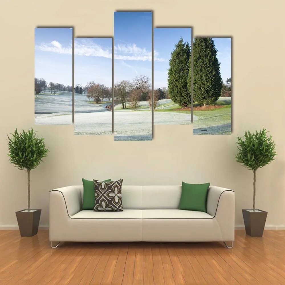 Golf Course Drapped In Winter Canvas Wall Art