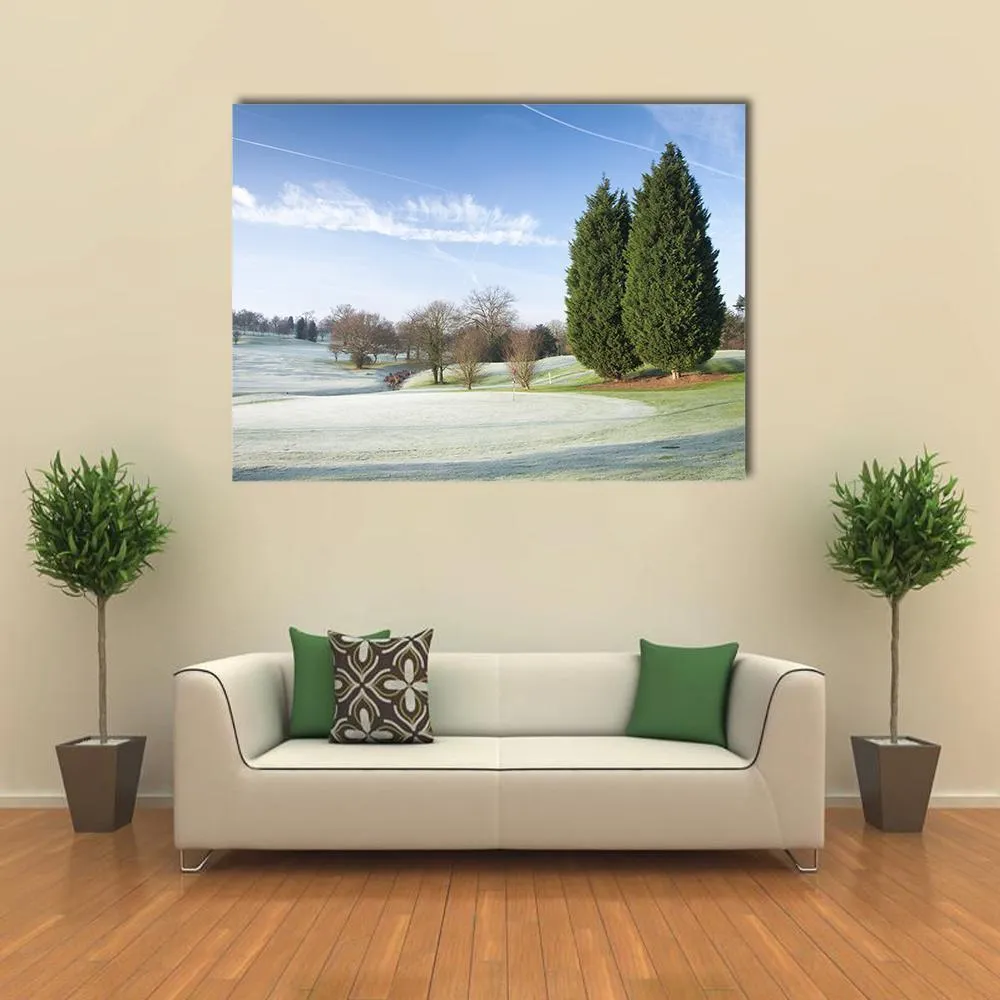 Golf Course Drapped In Winter Canvas Wall Art