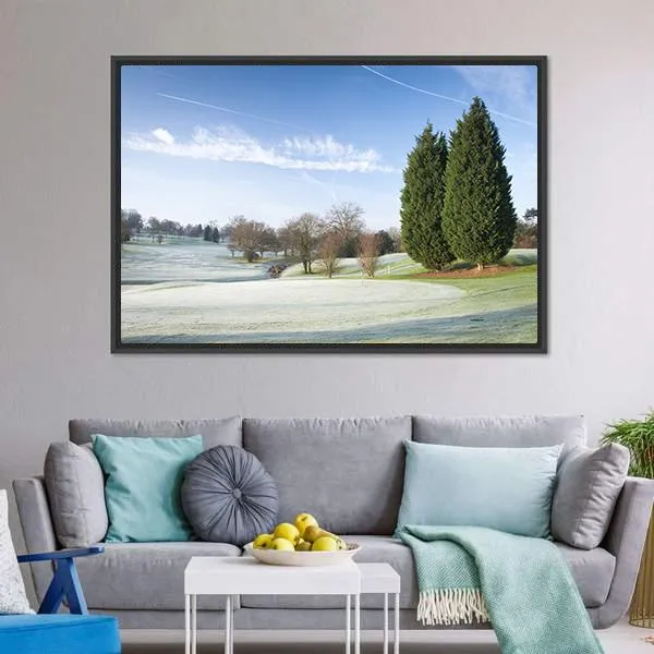 Golf Course Drapped In Winter Canvas Wall Art