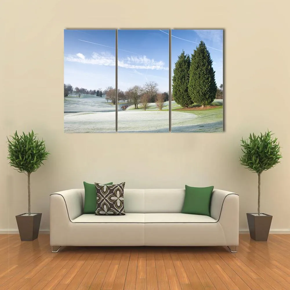 Golf Course Drapped In Winter Canvas Wall Art