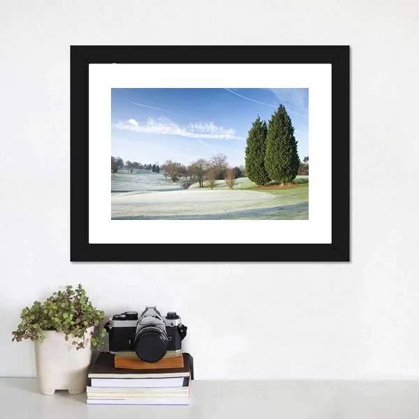 Golf Course Drapped In Winter Canvas Wall Art