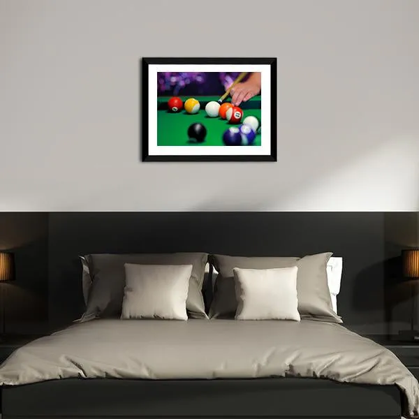 Green Pool Table Canvas Wall Art