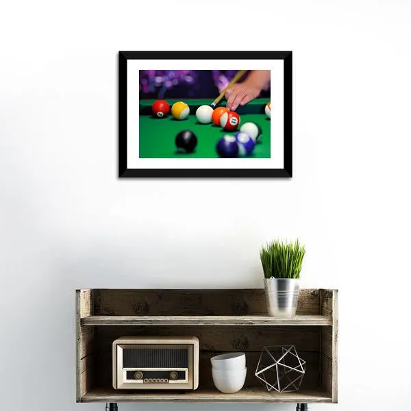 Green Pool Table Canvas Wall Art