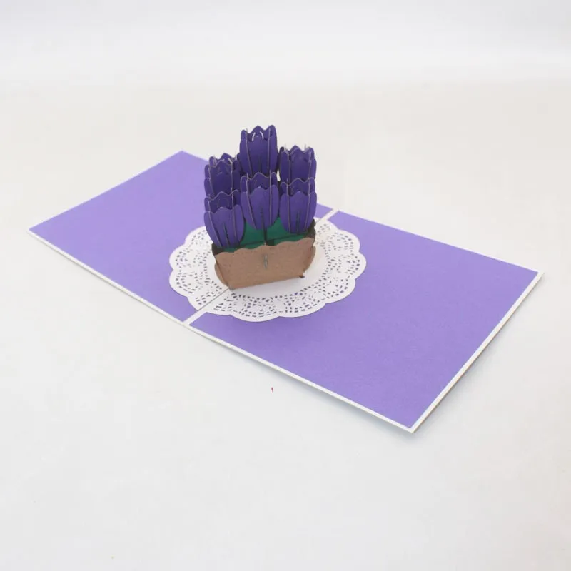 Handmade 3D Flower Basket Pop-Up Greeting Card - Perfect for Birthday Wishes, Thinking of You, Congrats, Thank You, & Ideal Gift for Kids