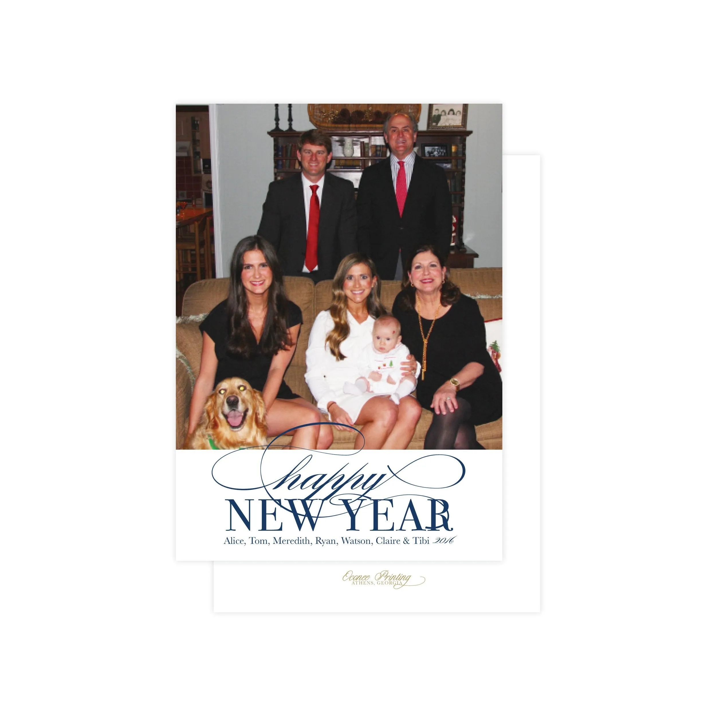 Happy New Year in Navy Holiday Card