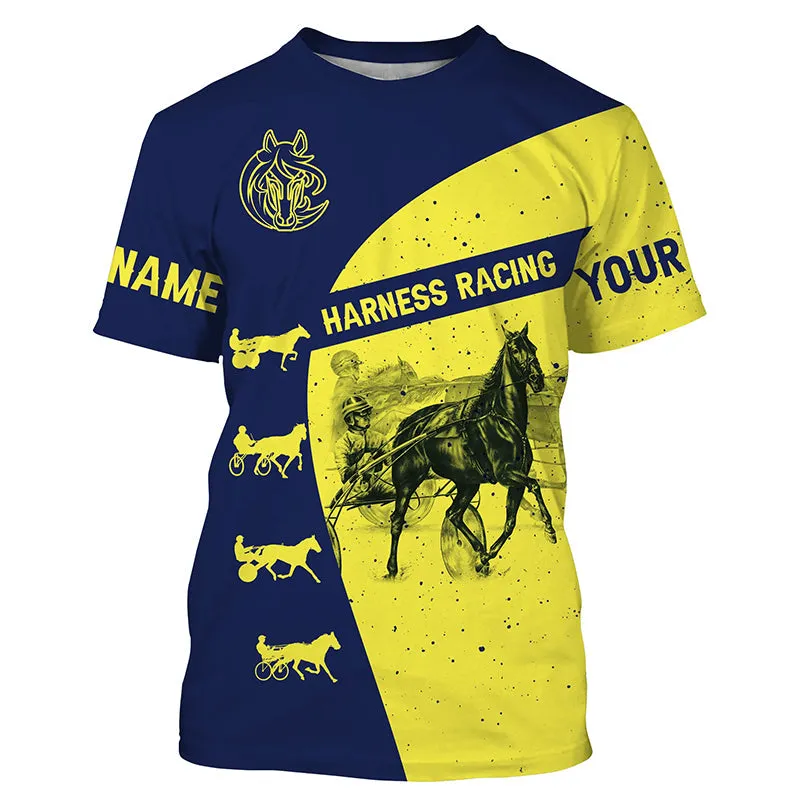 Harness Racing Custom Name Horse Riding Horse Long Sleeve Shirts, Personalized Horse Gift For Men, Women