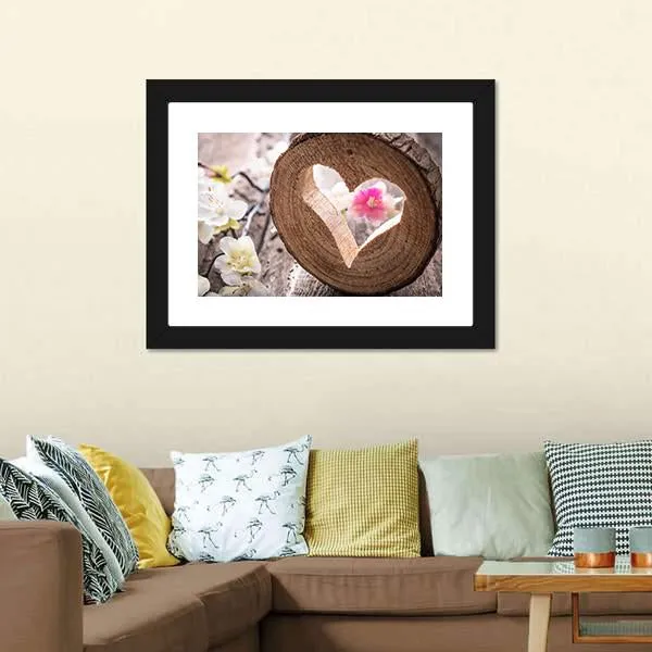 Heart On Rustic Wood Canvas Wall Art