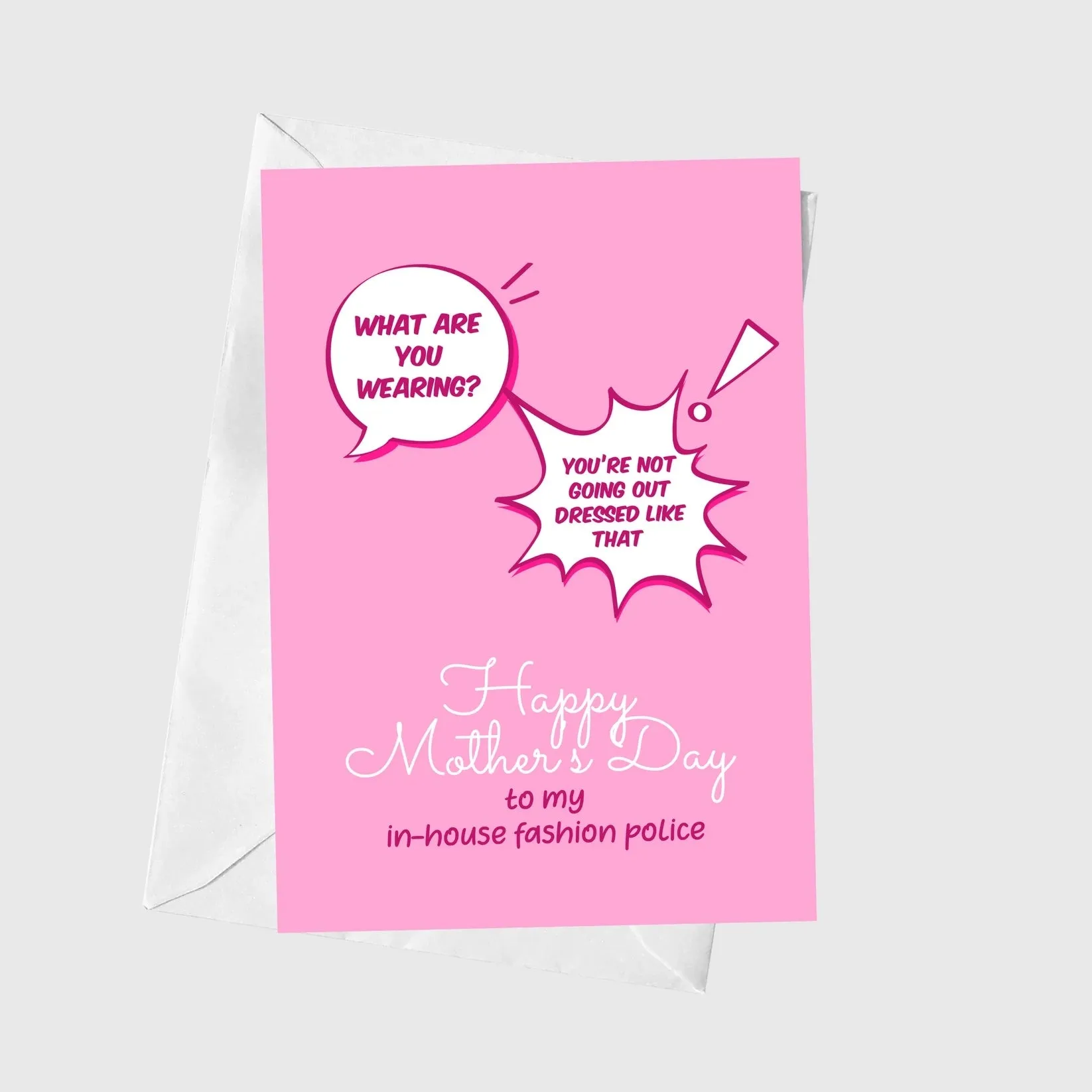 In House Fashion Police Mothers Day A5 Greeting Card