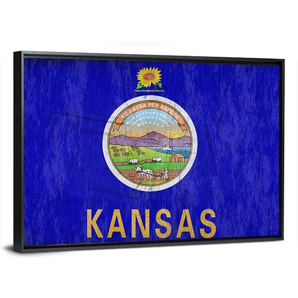 Kansas Flag Canvas Wall Art