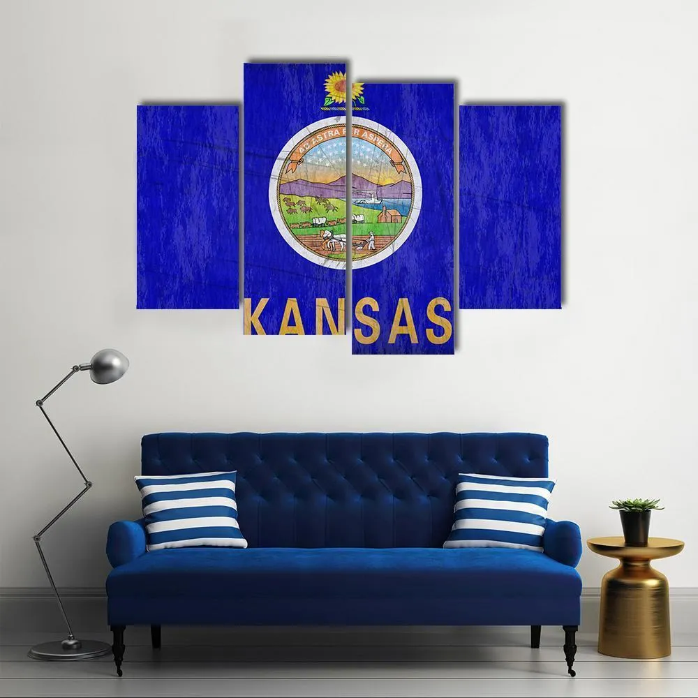 Kansas Flag Canvas Wall Art