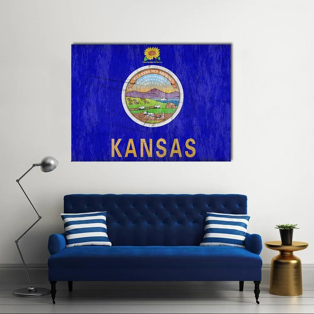 Kansas Flag Canvas Wall Art