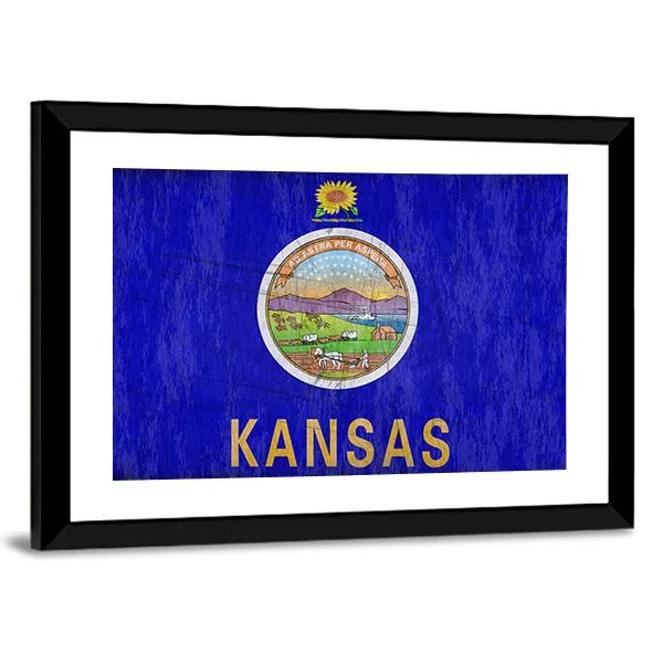 Kansas Flag Canvas Wall Art