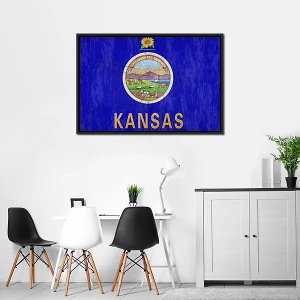 Kansas Flag Canvas Wall Art