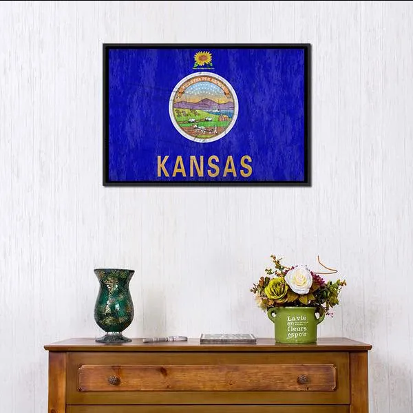 Kansas Flag Canvas Wall Art