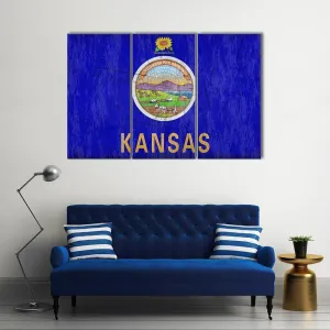 Kansas Flag Canvas Wall Art