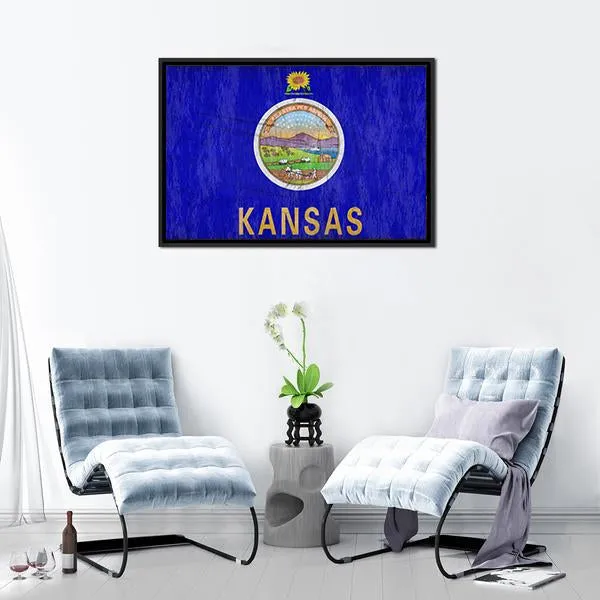 Kansas Flag Canvas Wall Art