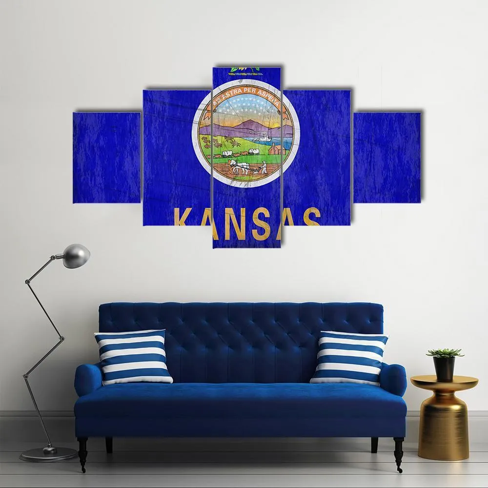 Kansas Flag Canvas Wall Art