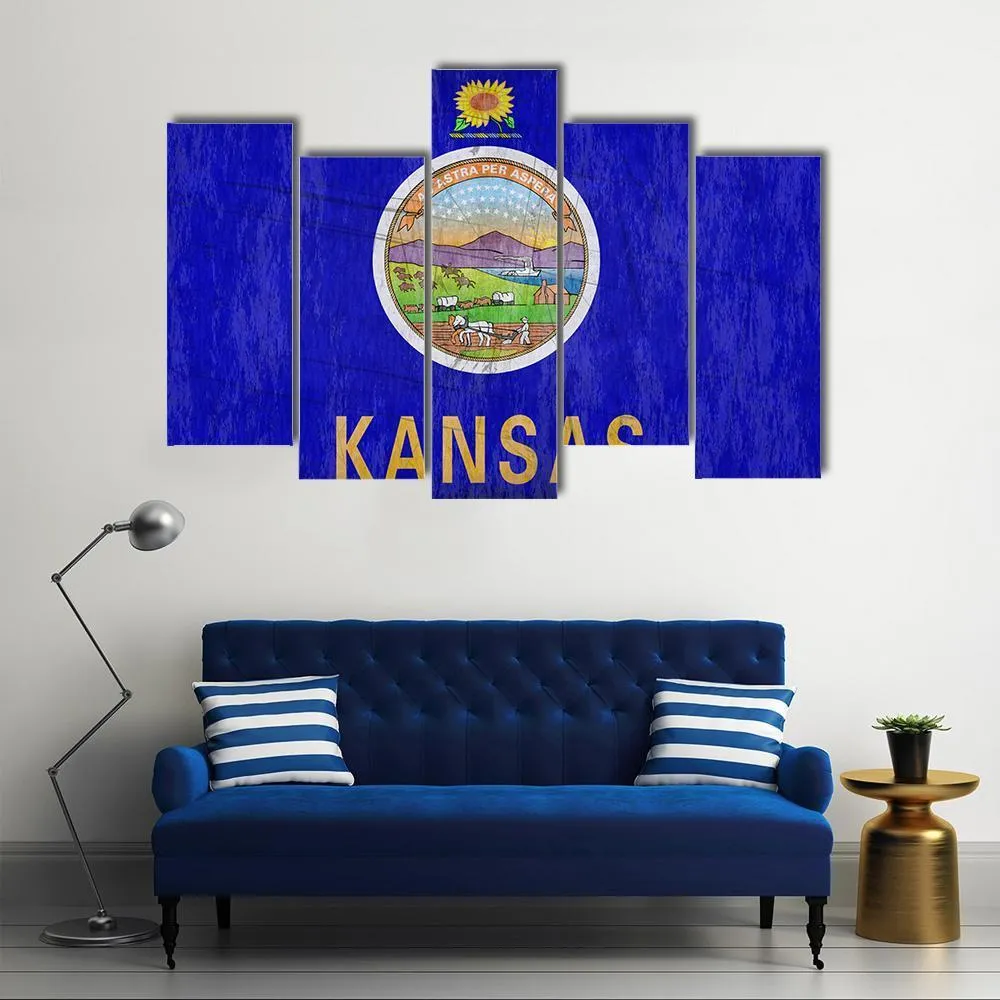 Kansas Flag Canvas Wall Art