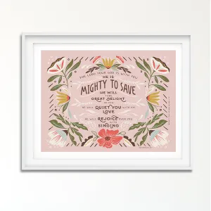 Mighty to Save / Zephaniah Art Poster Print