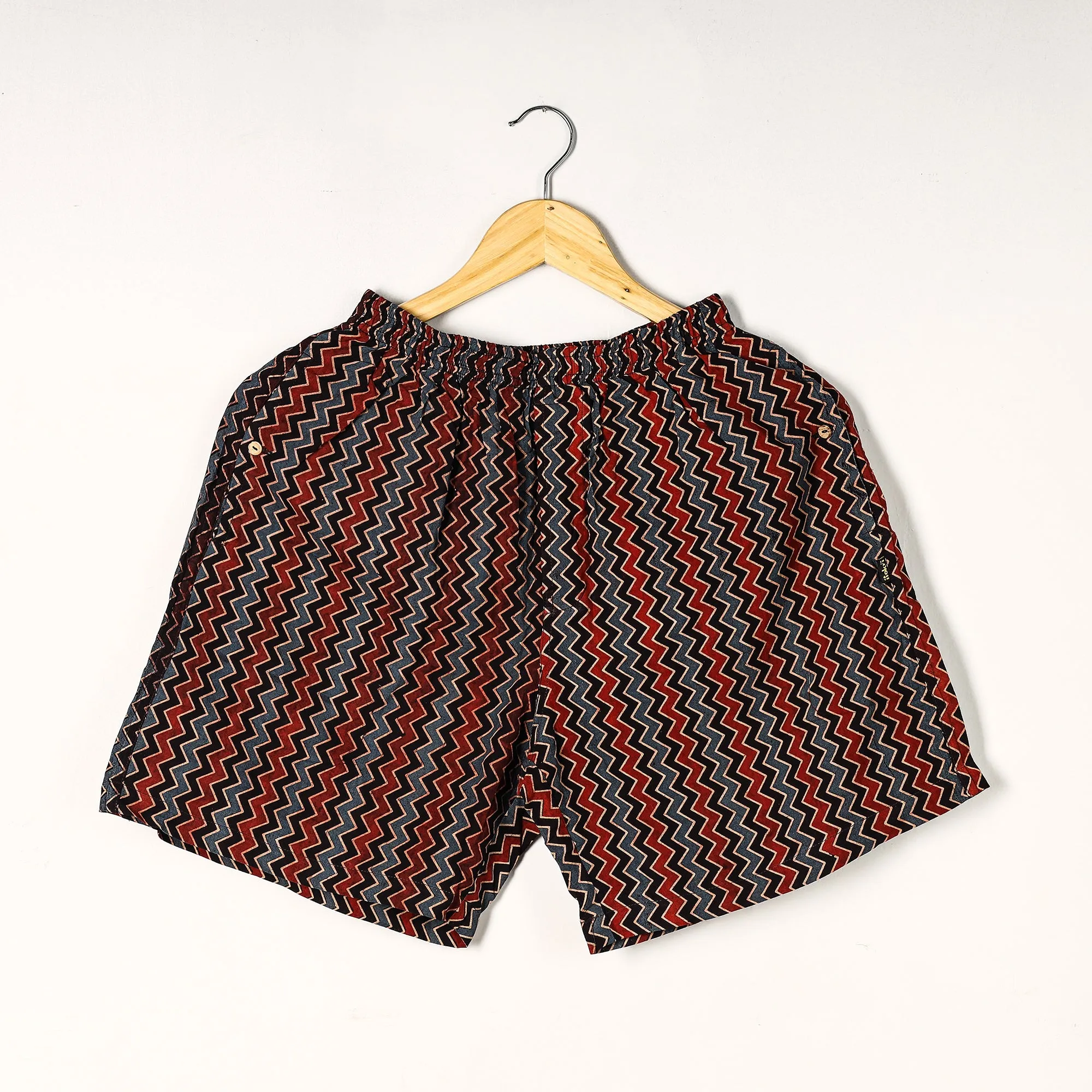 Multicolor - Ajrakh Block Printed Cotton Unisex Boxer/Shorts