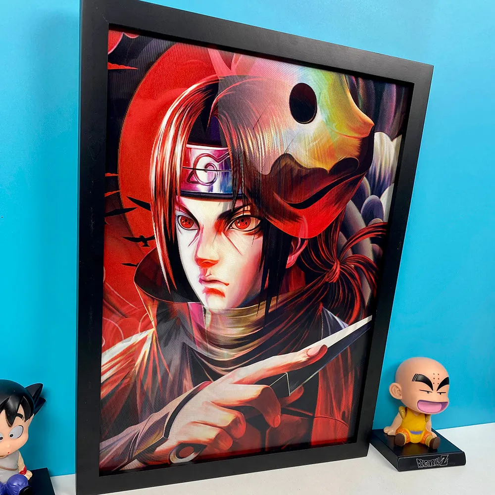 Naruto Uchiha Itachi Anbu Akatsuki Shinobi 3D Anime Poster | 40x30 Cms |